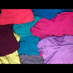 9 Scrub Tops - Med Couture and 2 others - all 2XL